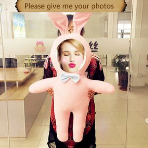 Provide po custom cushion lovely rabbit doll pillows Christmas decorations diy gift Birthday Valentine's Day pillow 210716