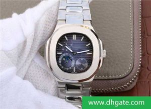 Uhrenarmbänder Best Editio 5712 Fashion Luxury Dial Fine Steel Watchs's Calendar Phase Function Automatic Mechanical Movement Watches Designer Watchess