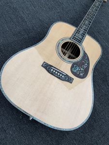 2022 Nowy 41-calowy luksusowy akustyczny gitara akustyczna + równ. Spruce Store -Rosewood Side and Back, Ebony Tfalone Abalone Shell Pordging.