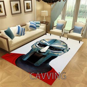 Carpets MF Doom 3D Printed Flannel Rugs Anti-slip Large Rug Carpet Home Decoration For Living Room Bedroom Decor