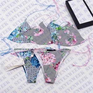 Biquínis Sexy Feminino Conjunto de Duas Peças Conjunto de Duas Peças Clássico Estampa de Letras Fato de Banho Feminino Verão Praia Natação Biquíni