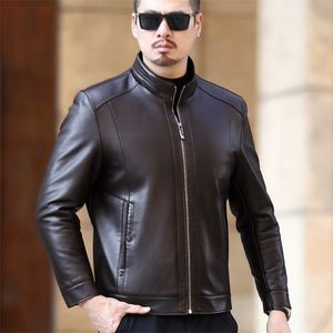 Large Size 4XL Leather Jacket Men Leather Flights Jacket Black Coats 211111