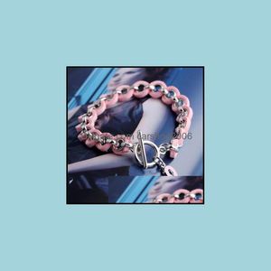 Jewelry Charm Breast Cancer Awareness Wake Bracelets Love Ribbon Woven Leather Bracelet For Women Jewelry Aessories Drop Delivery 2021 Cjtdk