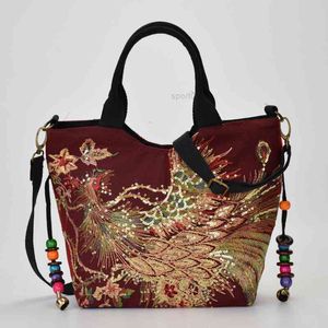 HBP Non- Canvas peacock ethnic style embroidered bag little girl's middle aged one shoulder portable cross sport.0 G2TH CFWU