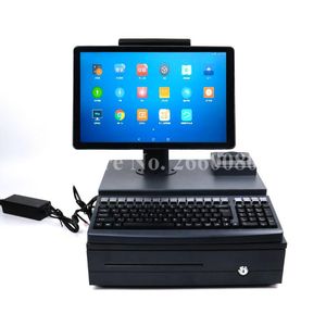 Printers WiFi System 15.6" LCD Monitor Cash Register With 58mm Receipt Printer & Drawer All In One For Supermarkets Retailers