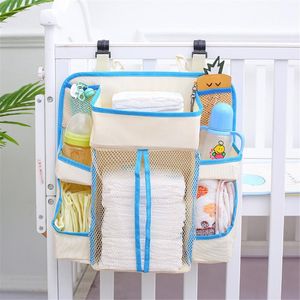 Fällbar multifunktionskammare Arrangör Baby Diaper Storage Bag Hängande sängstativ Crib Boxes Bins