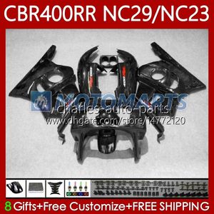 Carroçaria para Honda Fairing CBR400 RR CBR400RR NC29 88-99 66No.19 NC23 CBR 400 RR C CC 1988 1989 1990 1991 1992 1993 400cc CBR 400RR 94 95 96 97 99 99 Bodys OEM Lustroso Black