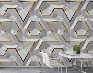 Tapety Salon Decor Peel and Stick Gold Szczegółowy geometryczny design Wallpaper Wallpuster Home Mural Sztuki Spersonalizowany