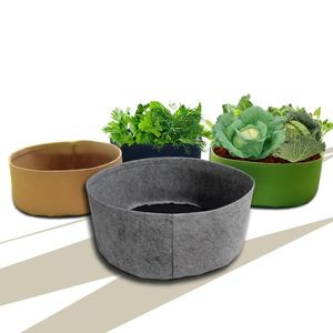 Tyg Trädgårdsplantor Upphöjd säng Runda Plantering Container Växor Väska Non-Woven Planter Pot för Växter Nursery 10/20/30/40/50/100 gallons