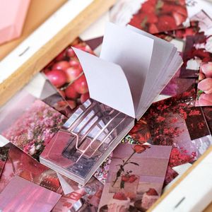 Prezent Wrap 50 sztuk Vintage Róża Róża Kwiat Journal Washi Naklejki DIY Podręcznik Scrapbooking Diary Planner Dekoracje
