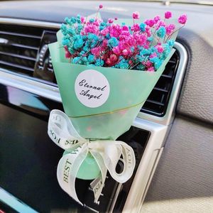 車の芳香剤の創造的なブーケ通気クリップクリップフレグランスgypsophila乾燥花の室内装飾