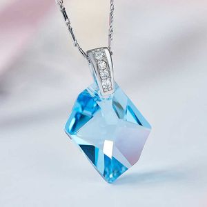Klasik Kozmik Kolye Kolye Kristalleri Swarovski Kadınlar Gümüş Renk Takı Maxi Collares Severler Sevgililer Günü Hediyesi