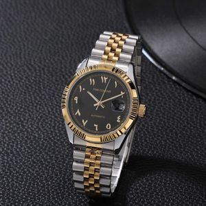 Rosa Cohome Relógios Automático Árabe Números Muçulmanos WristWatch Aço Inoxidável Mecânica Mecânica Erkek Kol Saati Reloj Rabe Q0902