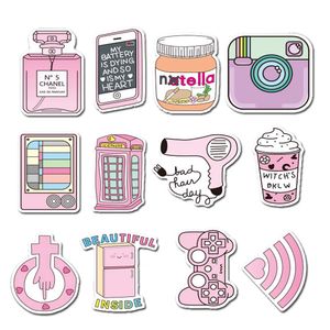 50pcs-pack alla rosa flickor vsco kawaii estetisk vinyl klistermärke vattentäta klistermärken för flaskan bärbar dator planerare scrapbook vägg skateboard journal arrangör bomb dekal