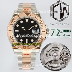 eternity YM Orologi EWF 126621 Ultima versione TH: 11.5MM 72 ore di riserva di carica Two Tone 904L Bracciale e cassa in acciaio 3235 EW3235 Orologio da uomo automatico quadrante nero 1100002