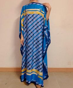 Ethnic Clothing Style Fashion Beach Caftan Long Dress Free Size Silk Kaftan Boho Colourful Pattern African Dresses For Women Ethnic Clothing