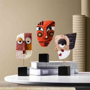 Creative Abstract Figure Art Resin Decorative Ornaments Modern Minimalist Living Room Decoration Statuette for Home Decor 210727