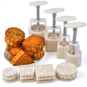 20pcs / Set of Flower Moon Cake Mold DIY Hand Pressed Gummy Biscuit Mid-autumn Festival Baking Tools 210423