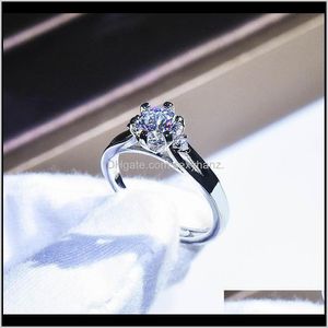 Schmuck Drop Lieferung 2021 Mode Hochzeit Verlobungsring für Frauen Hohe Qualität 1 Karat Diamant Verstellbare Öffnung Ringe Uwkjn