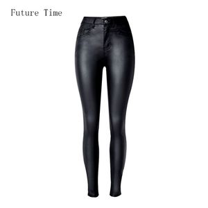 Moda damska dżinsy, Dopasowanie wysokiej talii Slim Skinny Woman Dżinsy, Faux Leather Jeans, Stretch Dżinsy, Spodnie ołówkowe C1075 210730