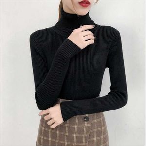 Bonjean Jesień Zima Dzianiny Jumper Topy Turtleneck Swetry Casual Sweter Koszula Długi Rękaw Dzięcio Sweter Girls 211011