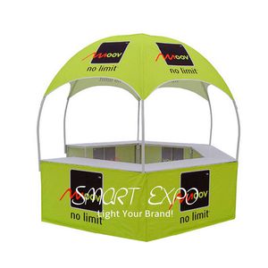 Trade Show Tent 10x10 Advertising Display Hexagonal Kiosk with Custom Full Color Printing Graphics