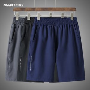 Sträcka Casual Shorts för män Sommar Kall Storstor Sport Solida Snabbtorkande Gym Fitness Kort Byxor Mens 7XL 8XL 210714