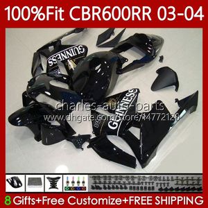 OEM Fairings For HONDA CBR600F5 CBR 600 RR F5 CC 2003 2004 Body 71No.90 CBR 600CC 600RR 600F5 03-04 CBR-600 CBR600 RR CBR600RR 03 04 Injection mold Bodywork Glossy black