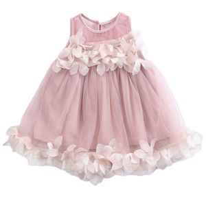 Summer Flower Kids Baby Girl Lace Princess Dress Bridesmaid Petal Tulle Party Formal Dress Dresses Q0716