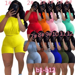 S-XXXXL Kvinnor Kort uppsättning Outfits Två bitar Set TrackSuits Jogger Passar Sexiga Bat Toppar Suit Plus Size Kläder