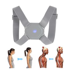 Corretor de postura elétrica traseira back brace maca de vibração lombar massageador de espinha plataforma Backbelt suporte USB recarregável