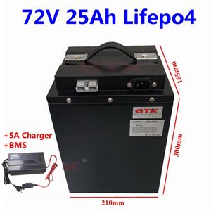 72V 25ah LIFEPO4 bateria nie 20ah bateria litowa do 1500 W 2000W Ebike Scooter Golf Cart Motorcycle + 5A Ładowarka