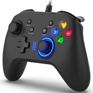 US stock Wired Gaming Joystick Gamepad Dual-Vibration Game Controller Compatible with PS3, Switch, Windows 10 8 7 PC Laptop, TV Bo257a