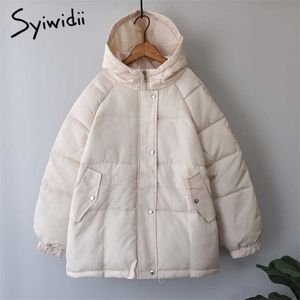 Syiwidii ​​Płaszcz Zimowy Kobiety Jacket Parkas Gruba Jesień Czarny Oversized Fioletowy Puffer Bubble Bubble Harajuku Ubrania Loose 210923