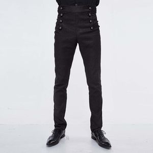 Męskie spodnie Diabelski moda czarna mężczyzna wysoki talia starych garnitur męski bawełniane spodnie
