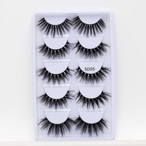 5 pairs/set faux mink eyelashes hand made fluffy 3d lashes natural long false eyelash makeup thick fake lashes 50 sets free DHL