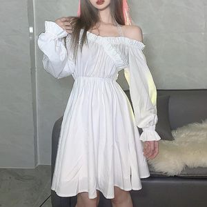 Sıradan Elbiseler Sonbahar Balo Bodycon Elbise Kadınlar İçin 2021 Maxi Midi Akşam Partisi Beyaz Siyah Gotik Giysiler Kawaii Kore Moda Harajuku Y2