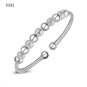 Silver Ball Ball Ball Bulles Bracelets for Women Charm Fashion Woman Bracelet e Pulseiras Wholesale Bangle