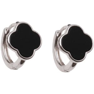 925 Sterling Silver Black Onyx Earrings Stud Kvinnors Enkla Dagliga Utsökt Retro Cool Fashion All-Match Smycken Tillbehör