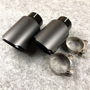 One Piece Full Matte carbon Fiber For Universal Akrapovic Exhaust Muffler Tail Tips Auto Car Cover Styling