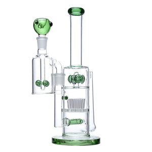 Wholesale Inline Perc Hookahs Glass bongs Sprinkler Mushroom Cross Percolator With Ash Catcher and Bowl 12 Inch 18mm Female joint Thick 5mm