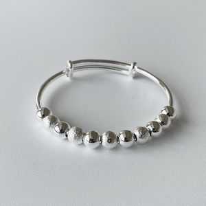 Bangle Pull Ring Silver Armband Dames Push Push Nine Bead Round Jewelry Custom Hair
