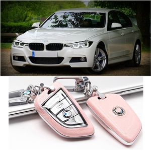 Vehicle Key Protective Cover Läderknappar Väska för BMW 5 Serie 3 Serie 1 Serie 320LI X3 X1 X2 X5 X6 530 Keys Shell Bil Tillbehör