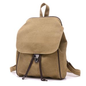 Women's Small Canvas Drawstring Backpack Female Fashion College Trend Backpacks School Student Cover STRING Book Bag