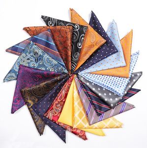 Fashion Pocket Square Handkerchief Accessories Paisley Solid Colors Vintage Business Suit Handkerchiefs Breast Scarf 25*25cm