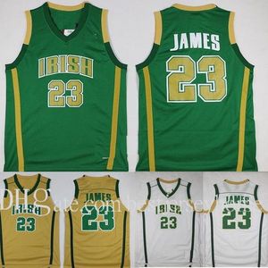 Magni di basket maschile St. Vincent Mary High School Maglie irlandesi LeBron James #23 Ed Jersey Chirt a buon mercato S-XXL