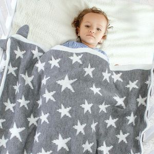 Sonbahar Kış Bebek Erkek Bebek Kız Yıldız Örgü Battaniye Uyku Tulumu Doğan Yorgan Erkek Kız Tutun 210429