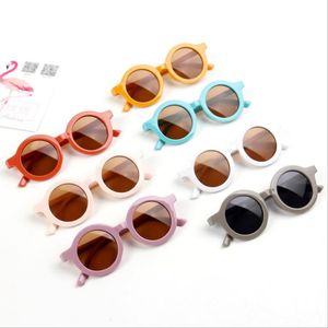 Óculos de sol do bebê vintage rodada óculos de sol meninos lente óculos uv proteção clássico crianças eyewear moda presente 8 cores bt1131