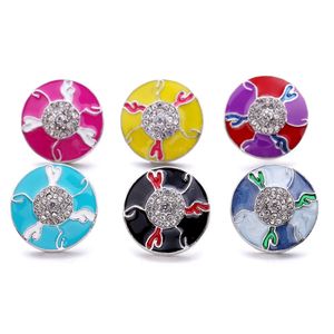 Atacado Vulcão Geometric Snap Button Encantos Jóias Conclusões Cristal Beads Rhinestone 18mm Metal Snaps Botons DIY Pulseira Jóias