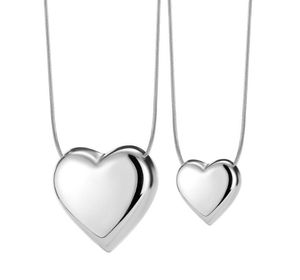 Silver/ Gold/ Rose Gold Large 30mm Heart Pendant Necklace Chain Stainless Steel Drop White Jewelry Bling 45cm+6mm women
